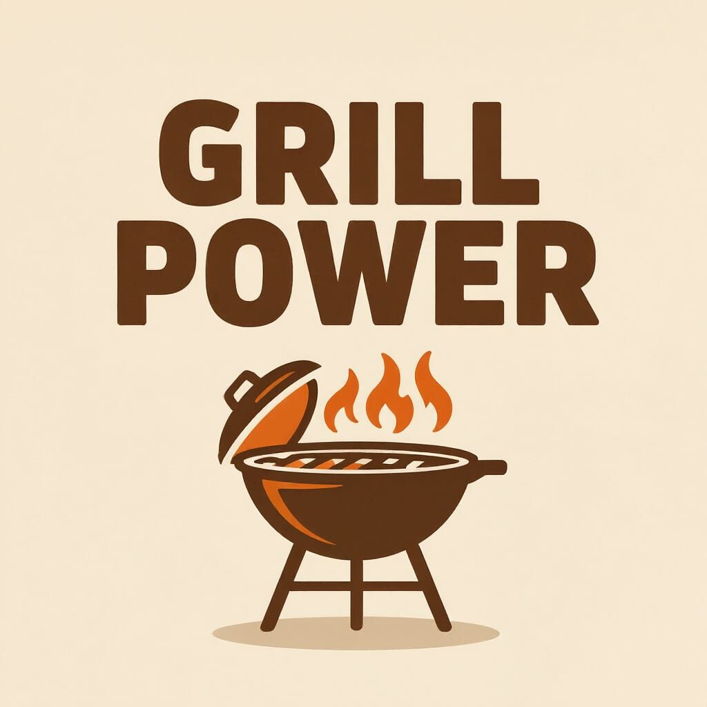 Grill Power Logo in Minimalist Vector Style