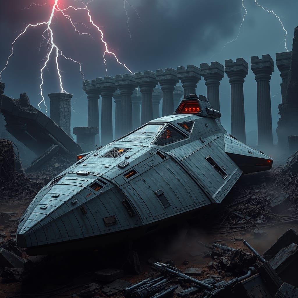 Battle-Scarred Freighters in Abandoned Sith Temple