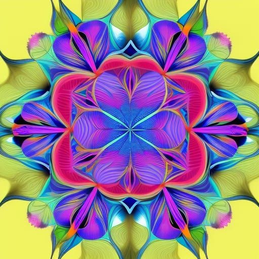 Rare Vanessa Flower with Abstract Fractal Elements