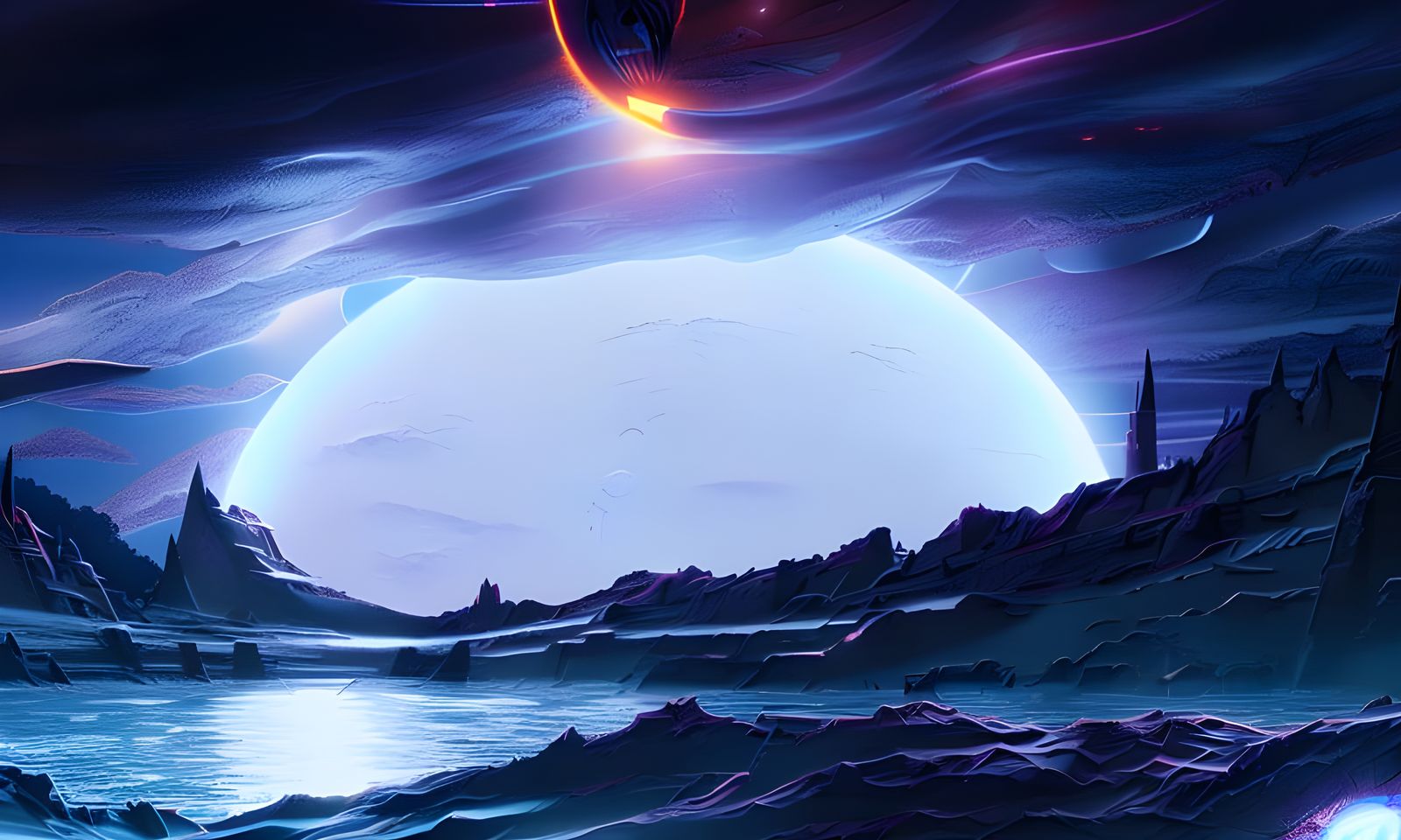 Dramatic Sun Eclipse Digital Artwork