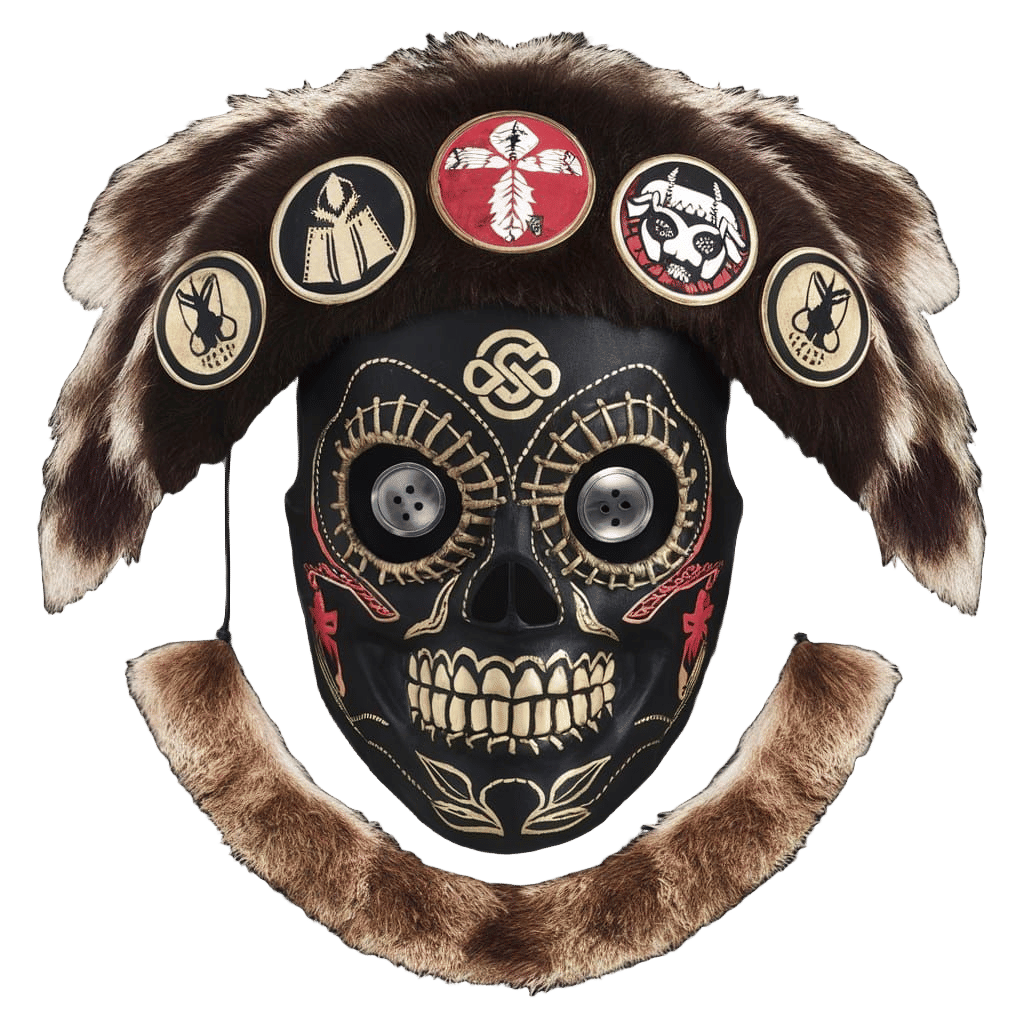 Skull Mask Fusing French Canadian and Indigenous Cultures