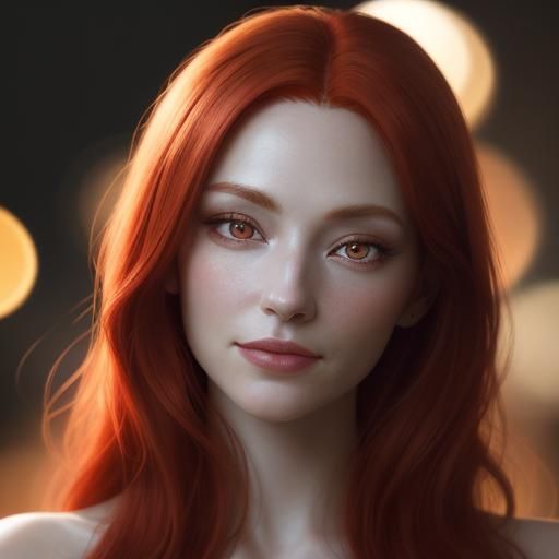 Surreal Redhead Portrait in Golden Light