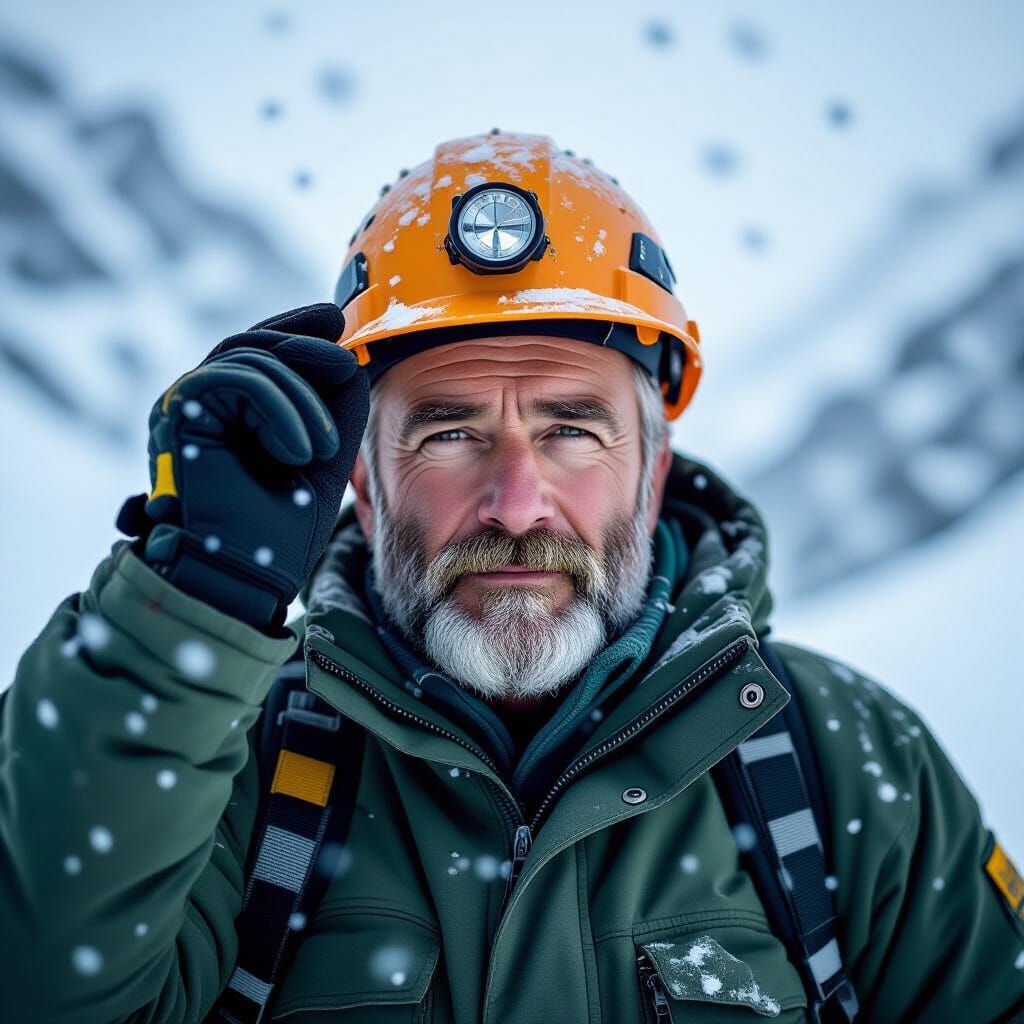 Geologist Braves Snowstorm in Professional Photo
