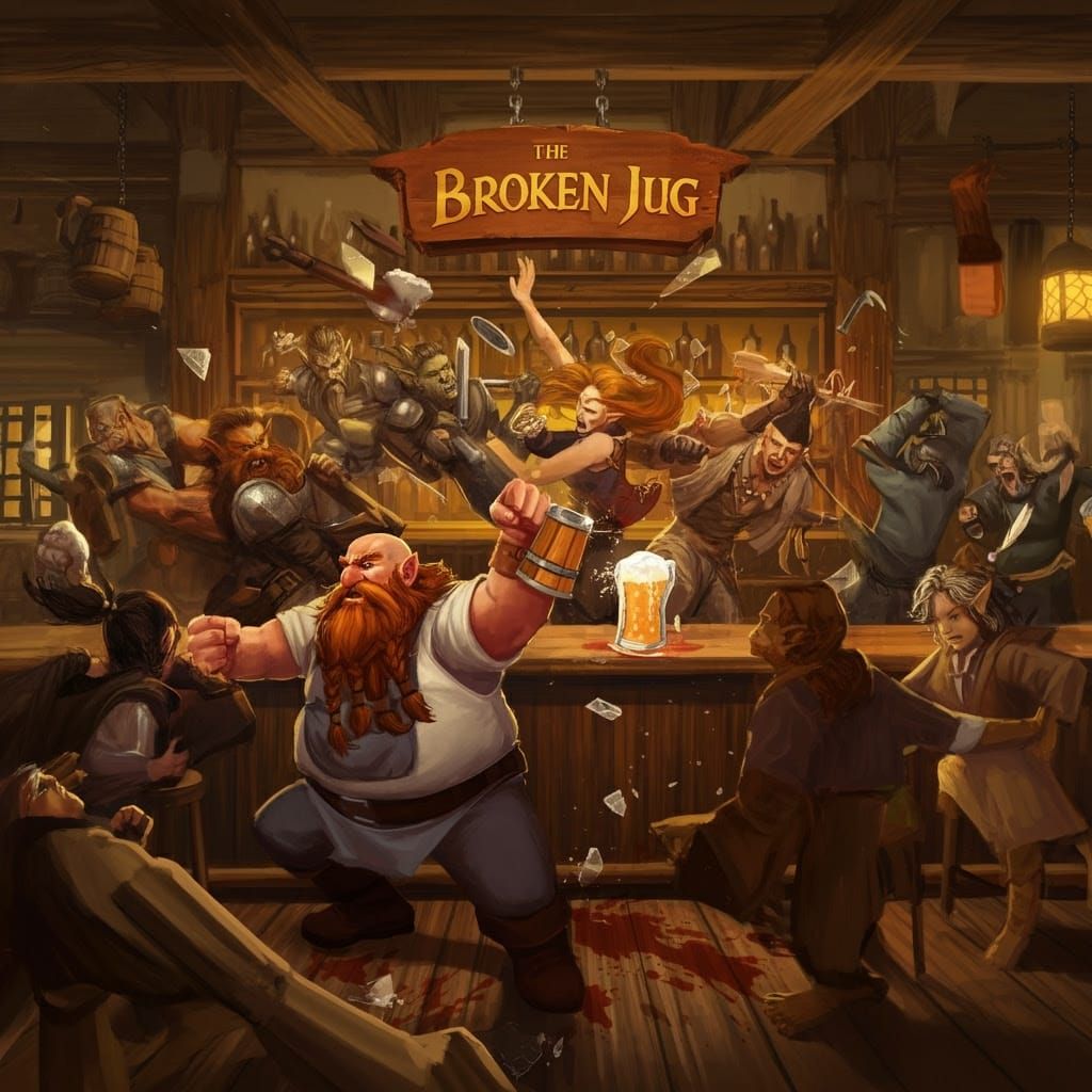 Fantasy Tavern Brawl in Rustic Splendor