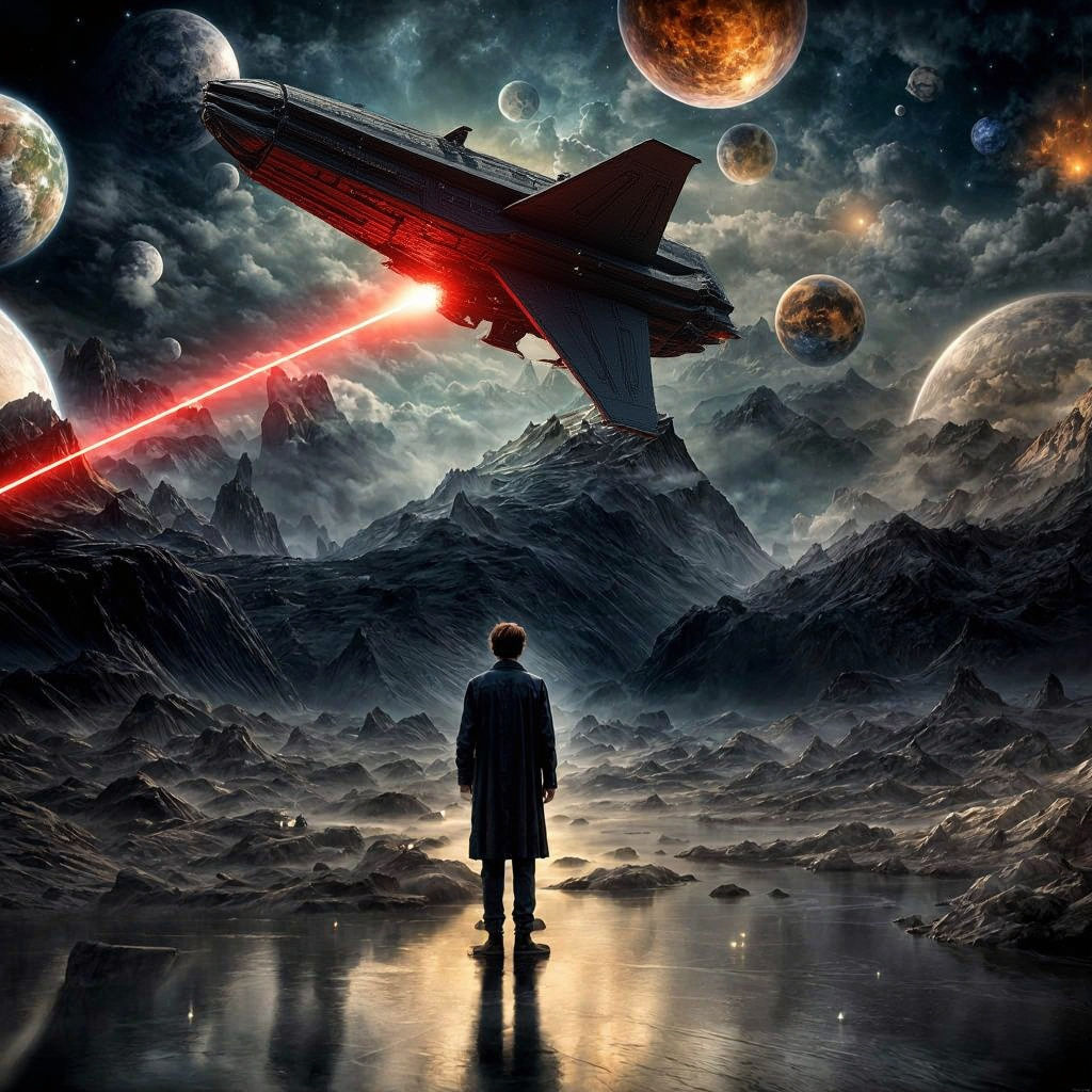 Surreal Matte Painting of Sadness at Universe's End