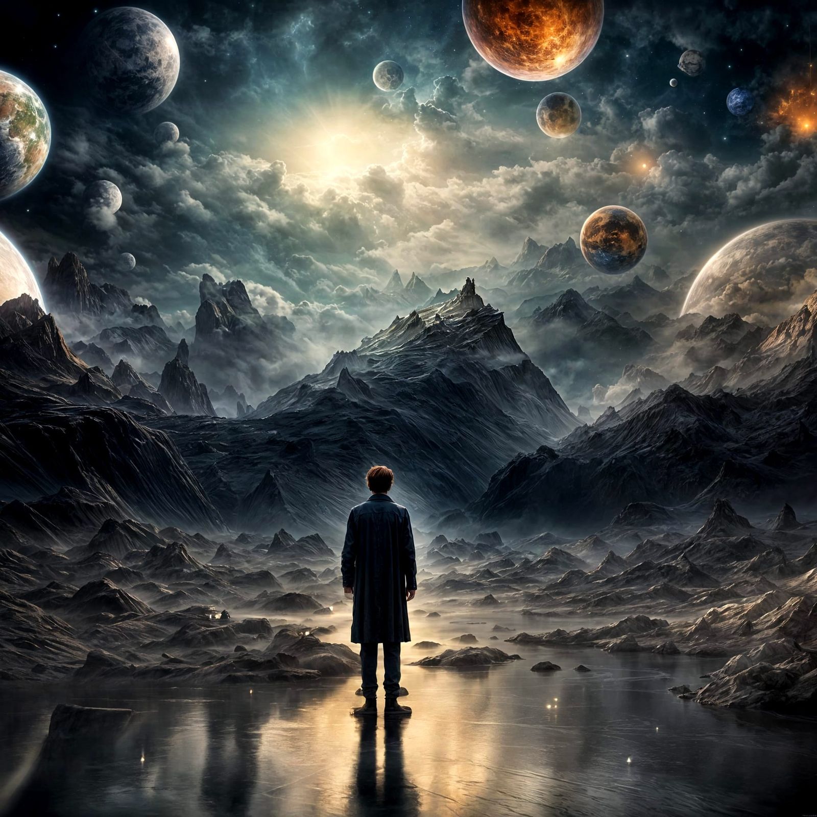 Surreal Matte Painting of Sadness at Universe's End