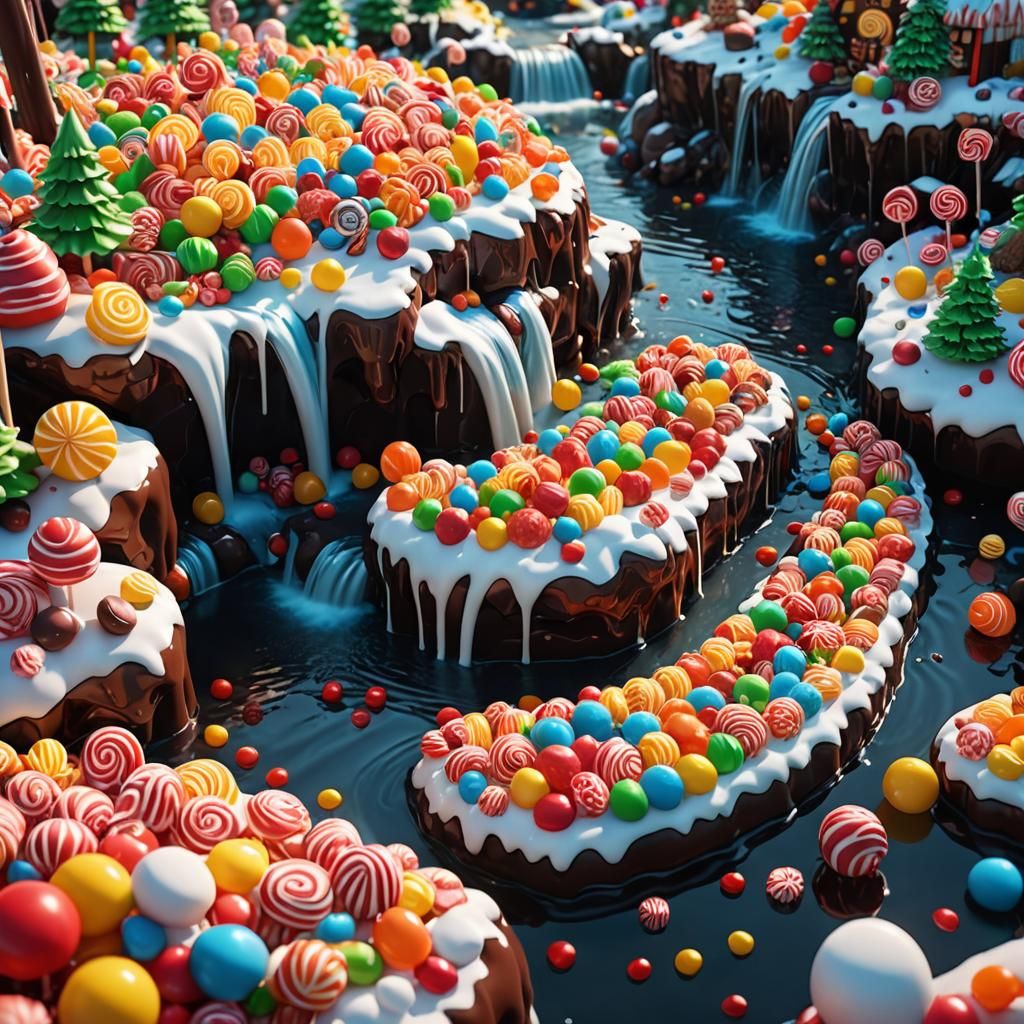 Hyperrealistic Candy Wonderland Digital Art
