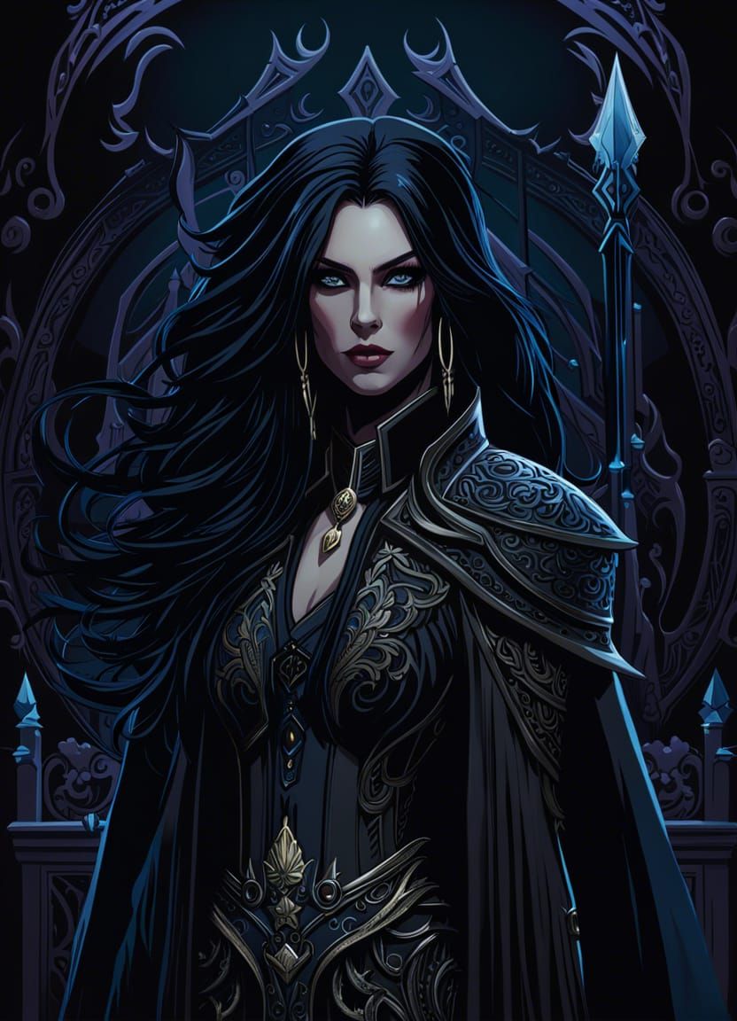 Death as Shadow Elf Cleric in Digital Art