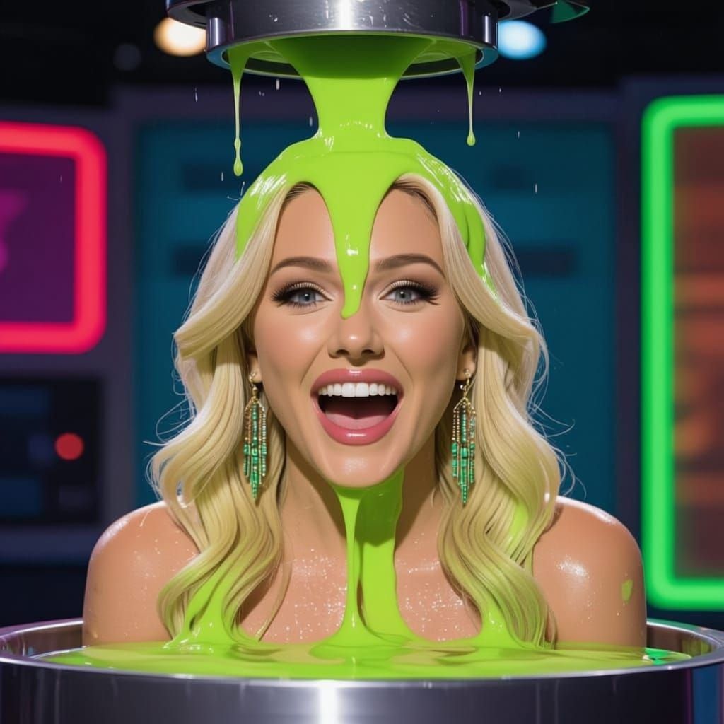 Woman Hilariously Slimed on Game Show