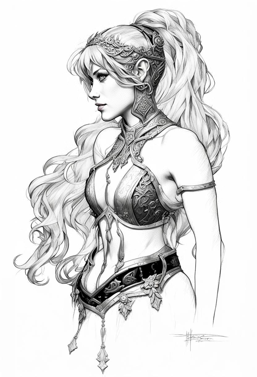 Realistic Female Elf in Dark Fantasy Concept Art