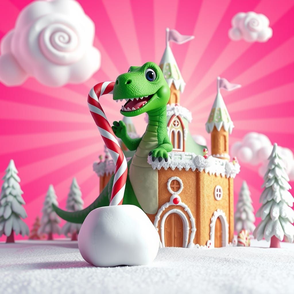 Whimsical Candy Landscapes in Vibrant Digital Art