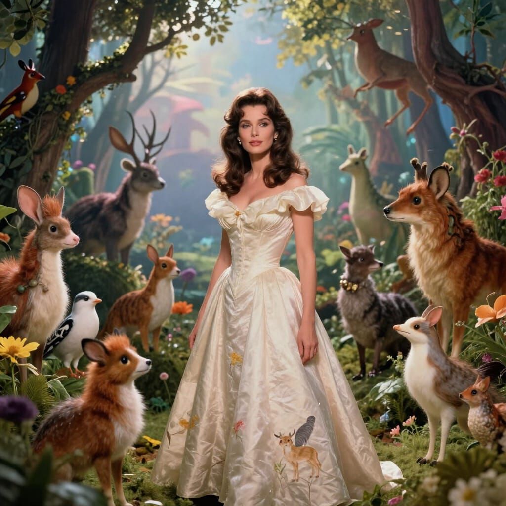 Brigitte Bardot in Fantastical Wonderland with Exotic Pets