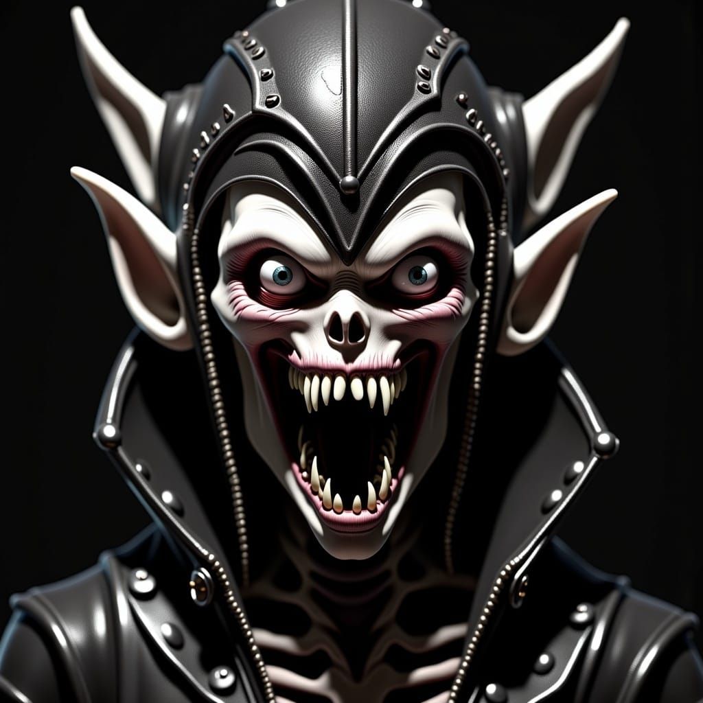 Demonic Mask Close-Up: Dark Fantasy Anime Portrait