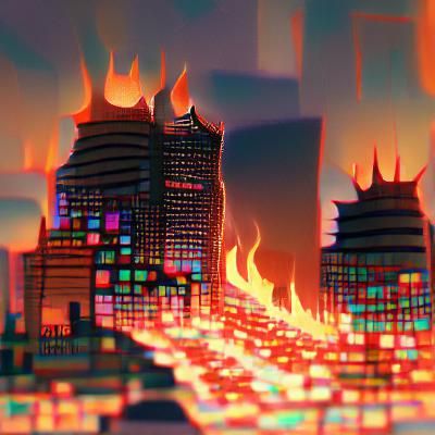Burning Cityscape