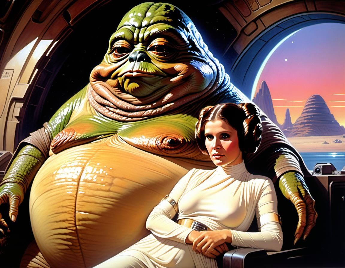 Jabba the Hutt and Princess Leia: Concept Art