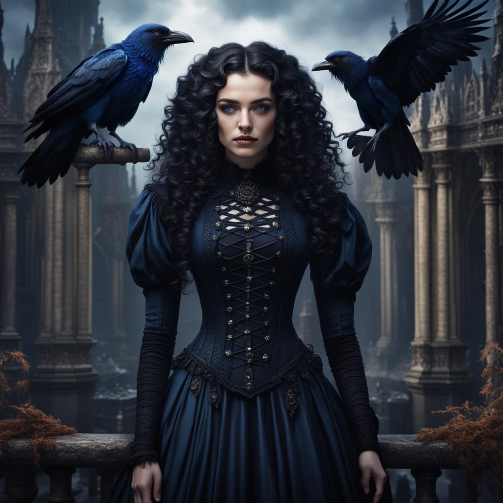 Gothic Woman Portrait in Detailed Matte Painting