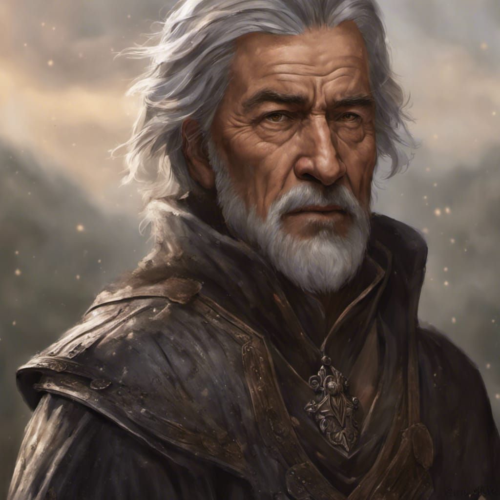 Medieval Fantasy Man in Dark House: DND Character Art