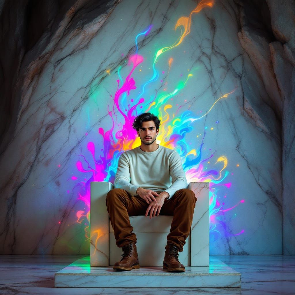 "Sit upon the marble throne. Behind you I can see the patterns of your aura. If you lie to me then I will notice. If ...