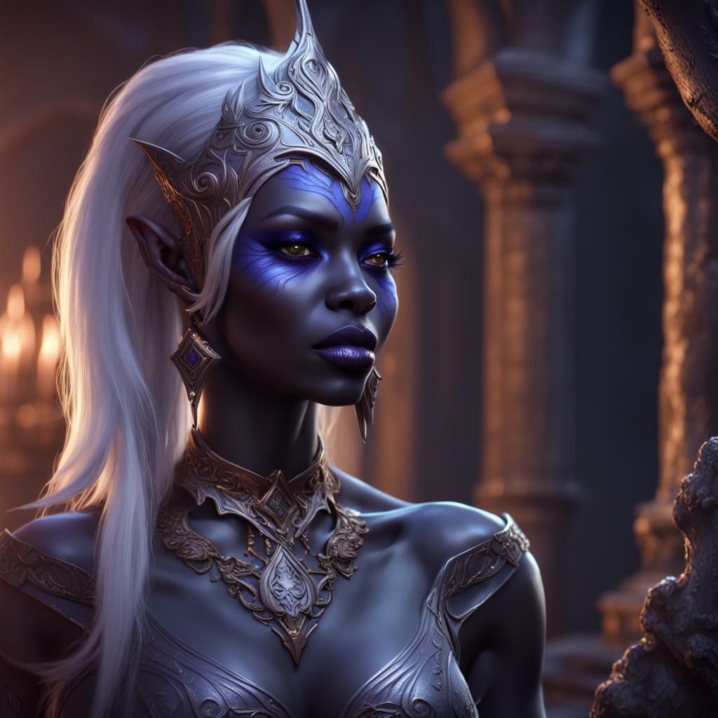 Eilistraee: Drow Goddess in Detailed Matte Painting
