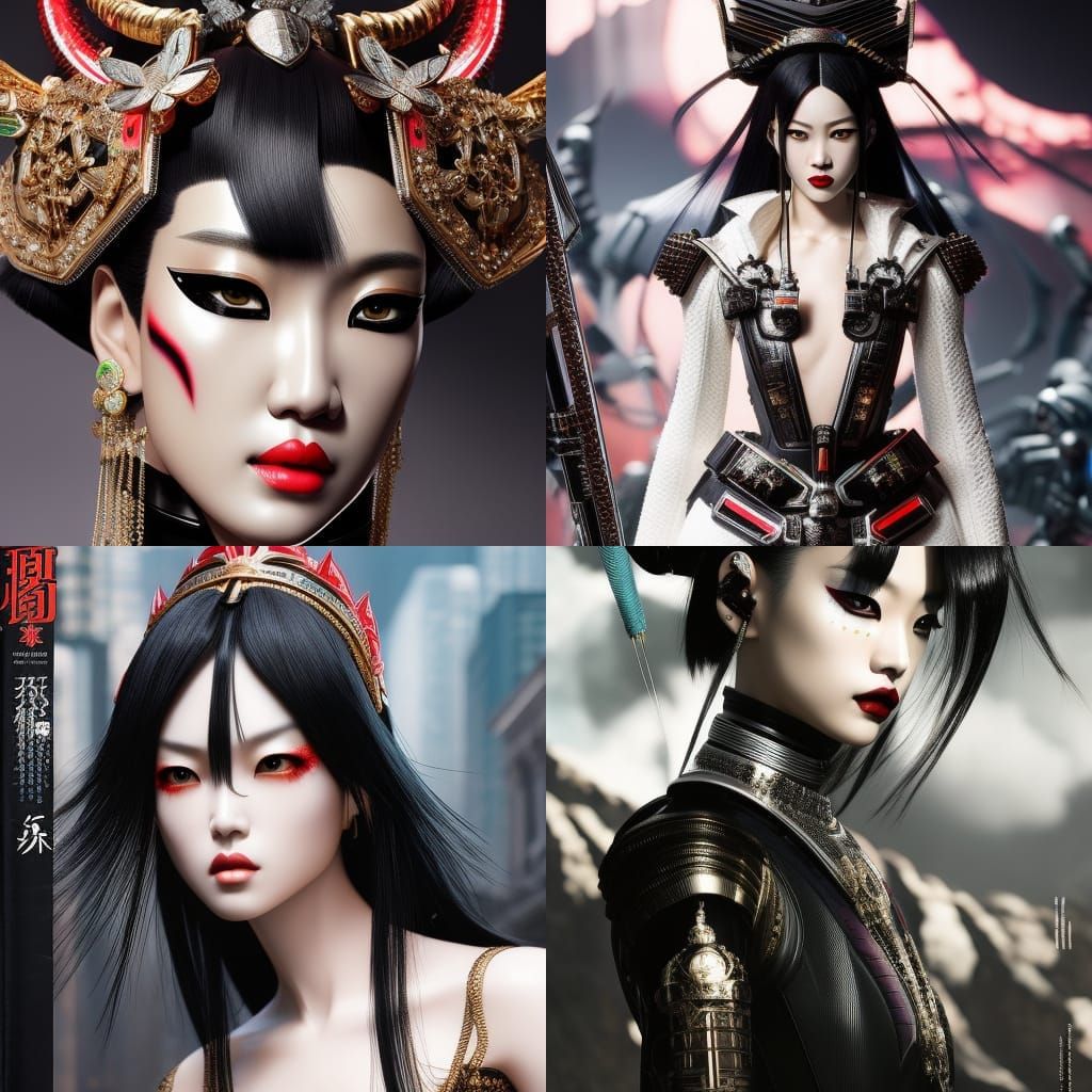 Kiko Mizuhara as Cyborg Geisha on Magazine Cover