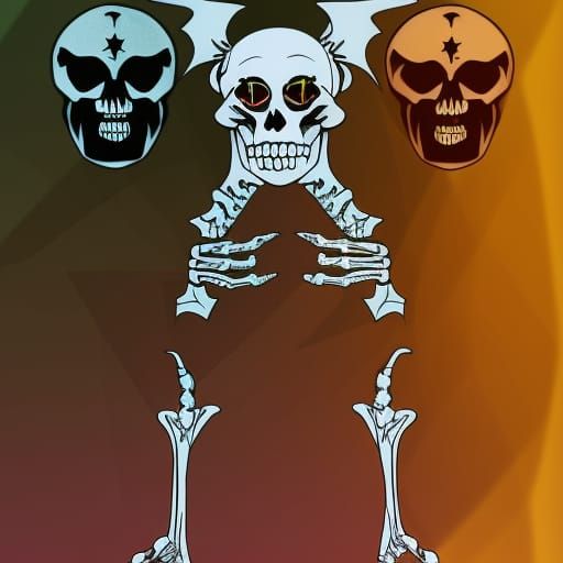 Skeletal Tribal Tattoo in Halloween Hellscape