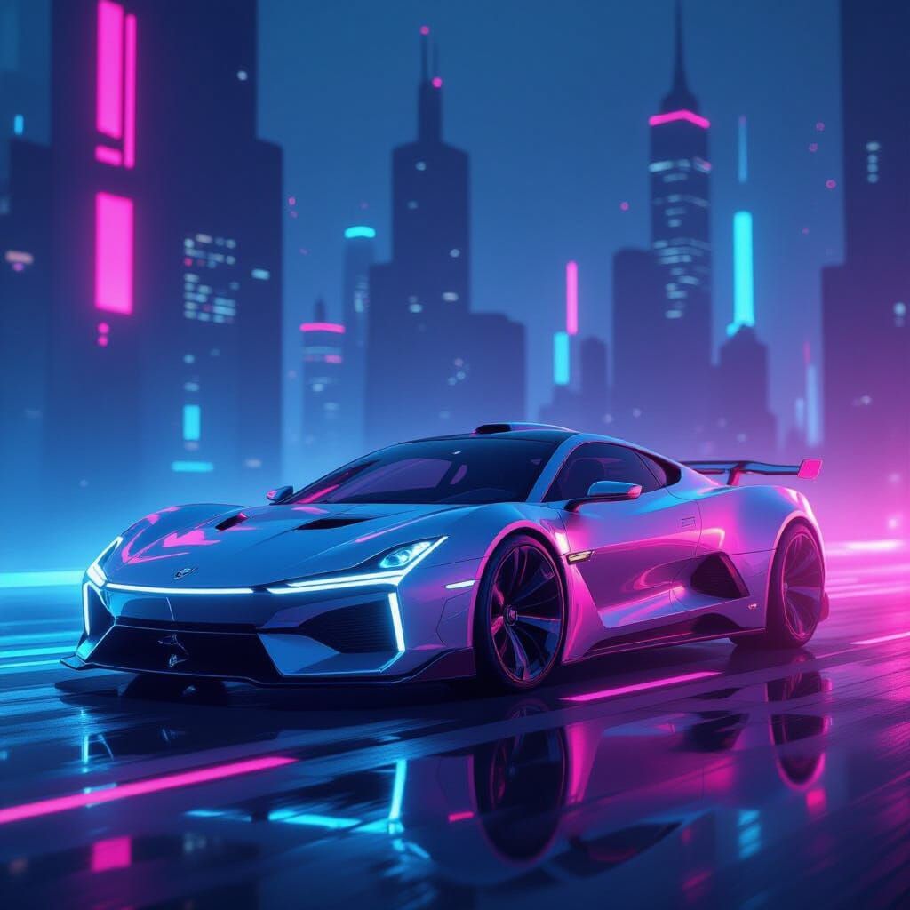 Futuristic Airbrushed Artwork in Neon Hues