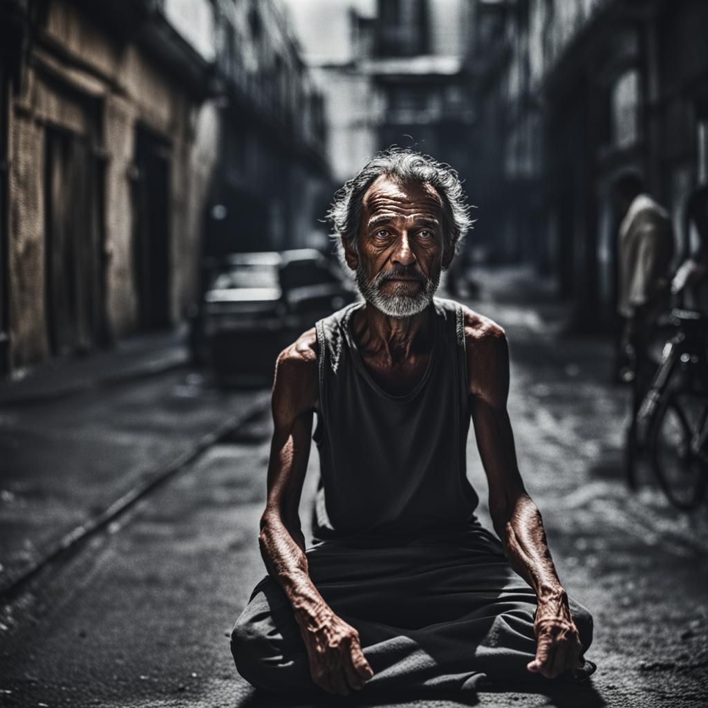 Dramatic B&W Portrait in Style of Fine Art Photography