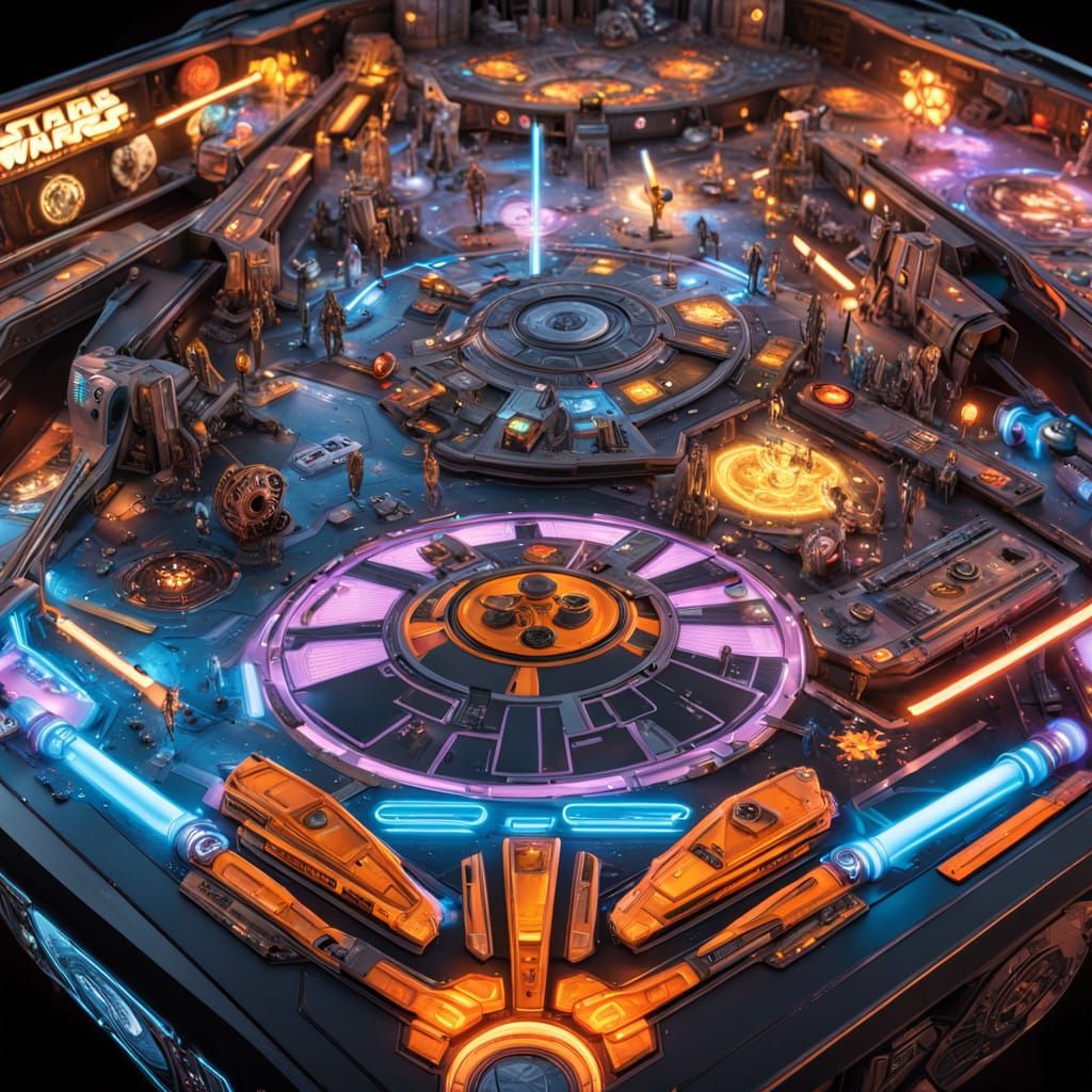 Star Wars Pinball Table in Futuristic High-Tech Style