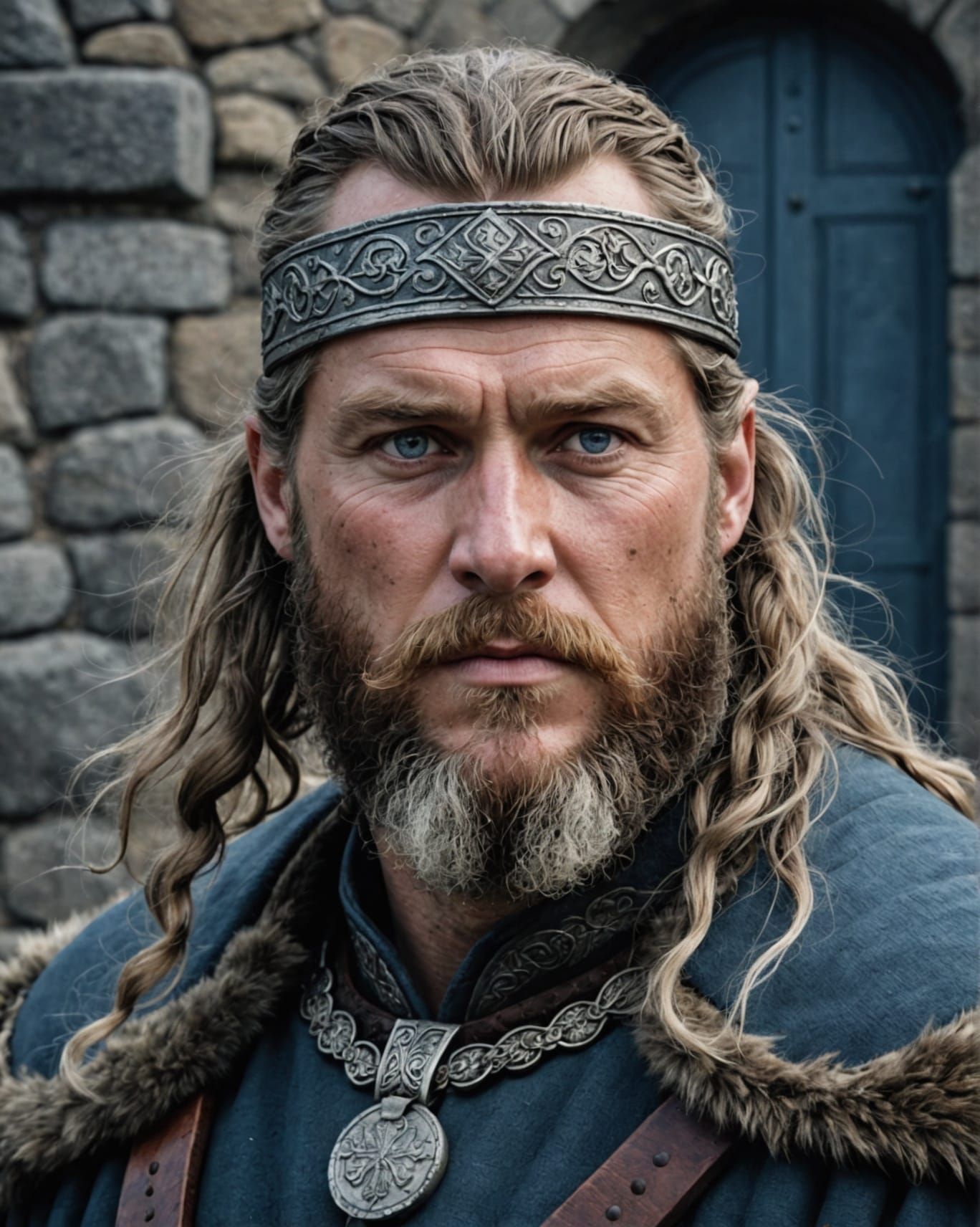 Viking King in Winter Castle Hall Portrait