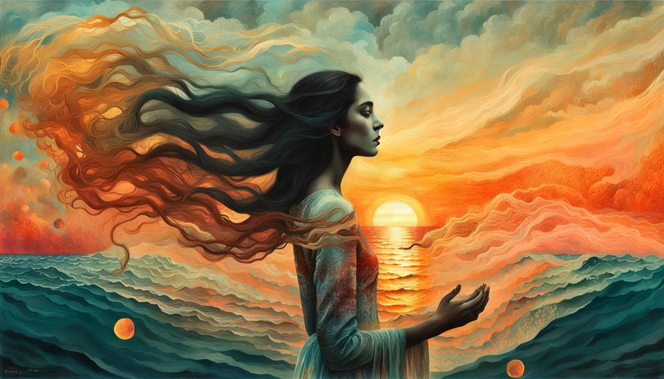 Surreal Digital Collage: Gratitude for Water