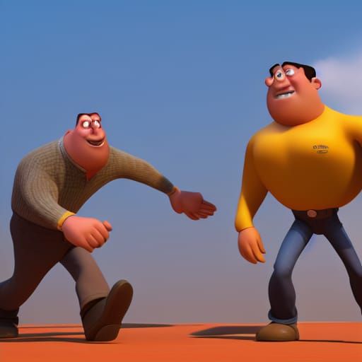 Stylized Men in Pixar Style 3D Rendering