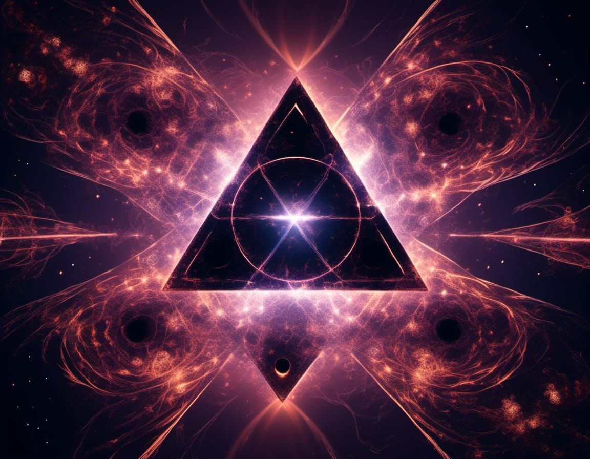 Space Triangle with Transparent Glass Texture