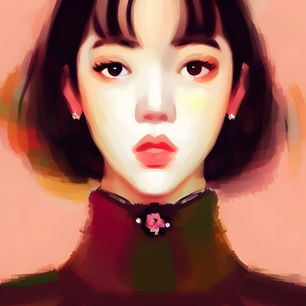 Beautiful Girl in Impressionist Digital Painting