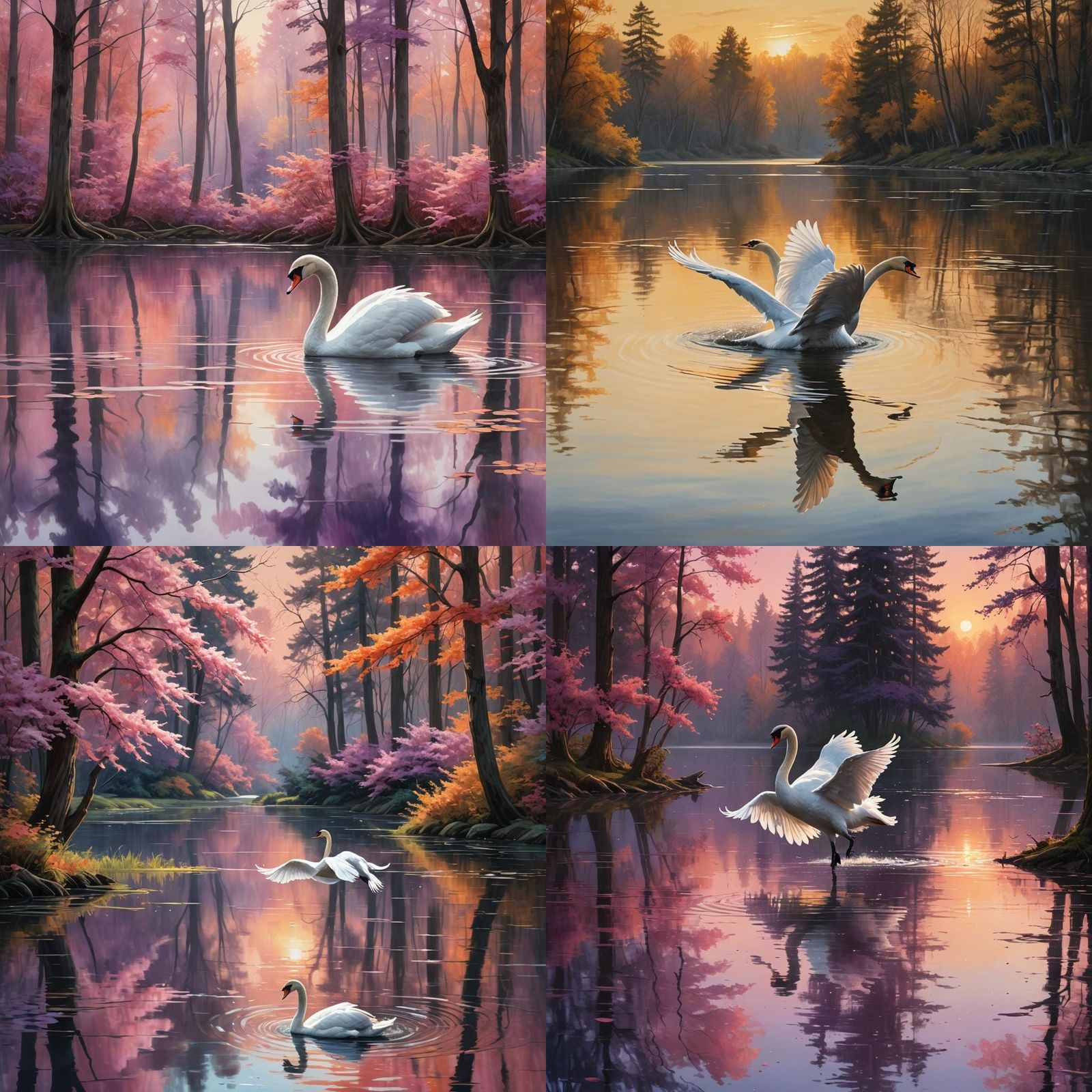 Mesmerizing Sunset Over Tranquil Lake in Hyperrealism