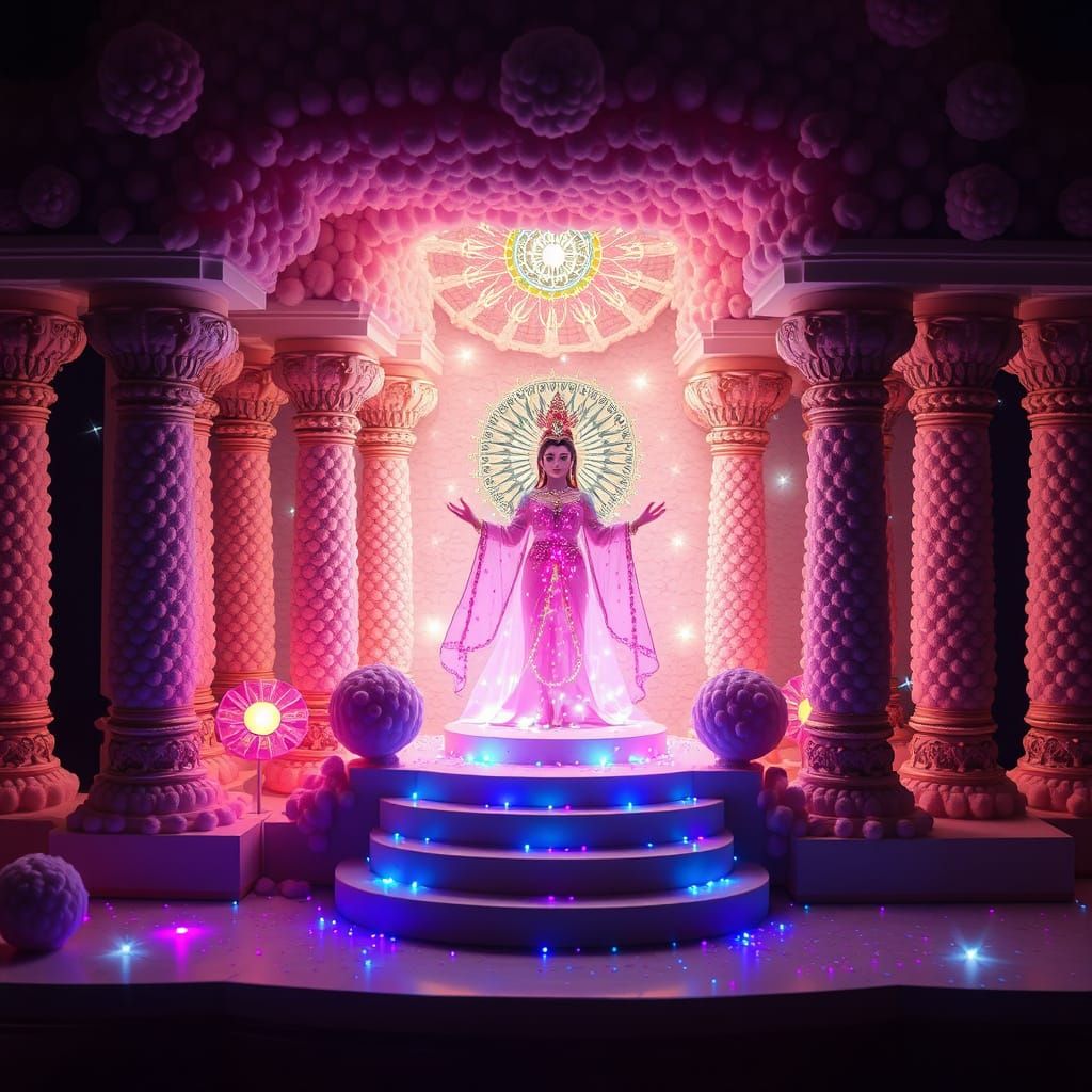 Cosmic Pom Pom Temple with Celestial Deity