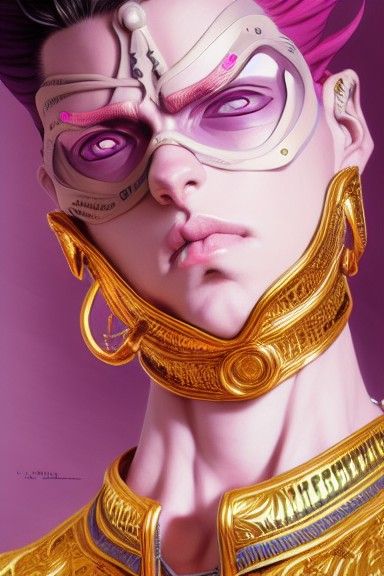Intricate Portrait of JoJo Character in Art Nouveau Style