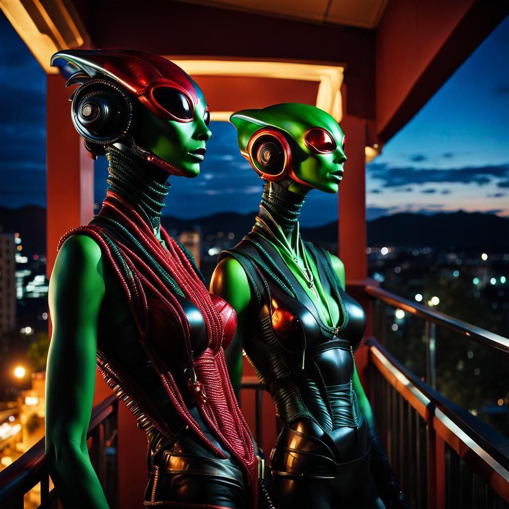 Hyperrealistic Alien Ladies Visit for Coffee