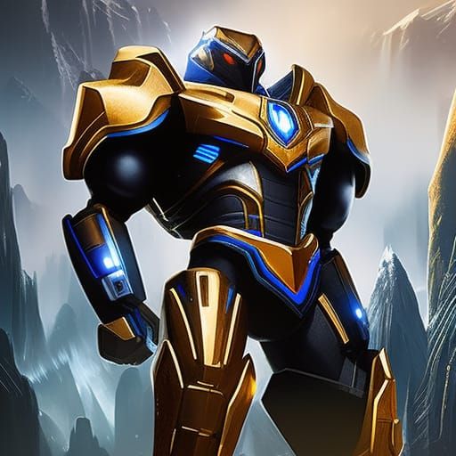 Black Mech Gorilla Knight in Hyperrealistic Digital Art