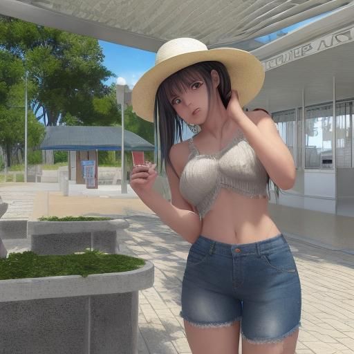 a Mexican woman dressed in only cut off jean shorts finds a remote rest stop, after being lost for days. its dramatic, h...