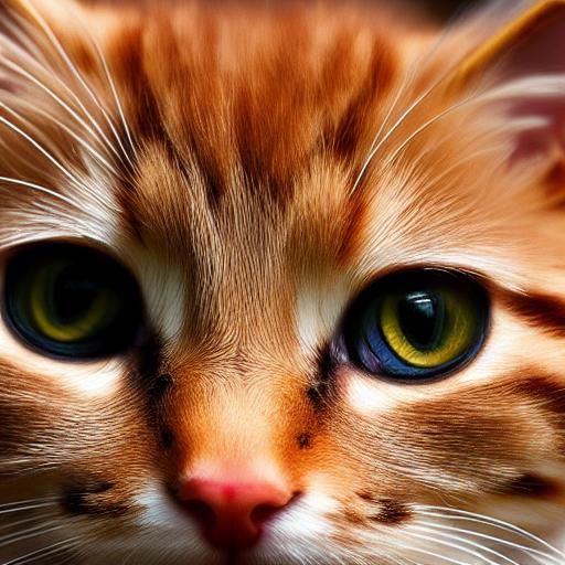 Hyperrealistic Kitten Portrait in Splash Art Style