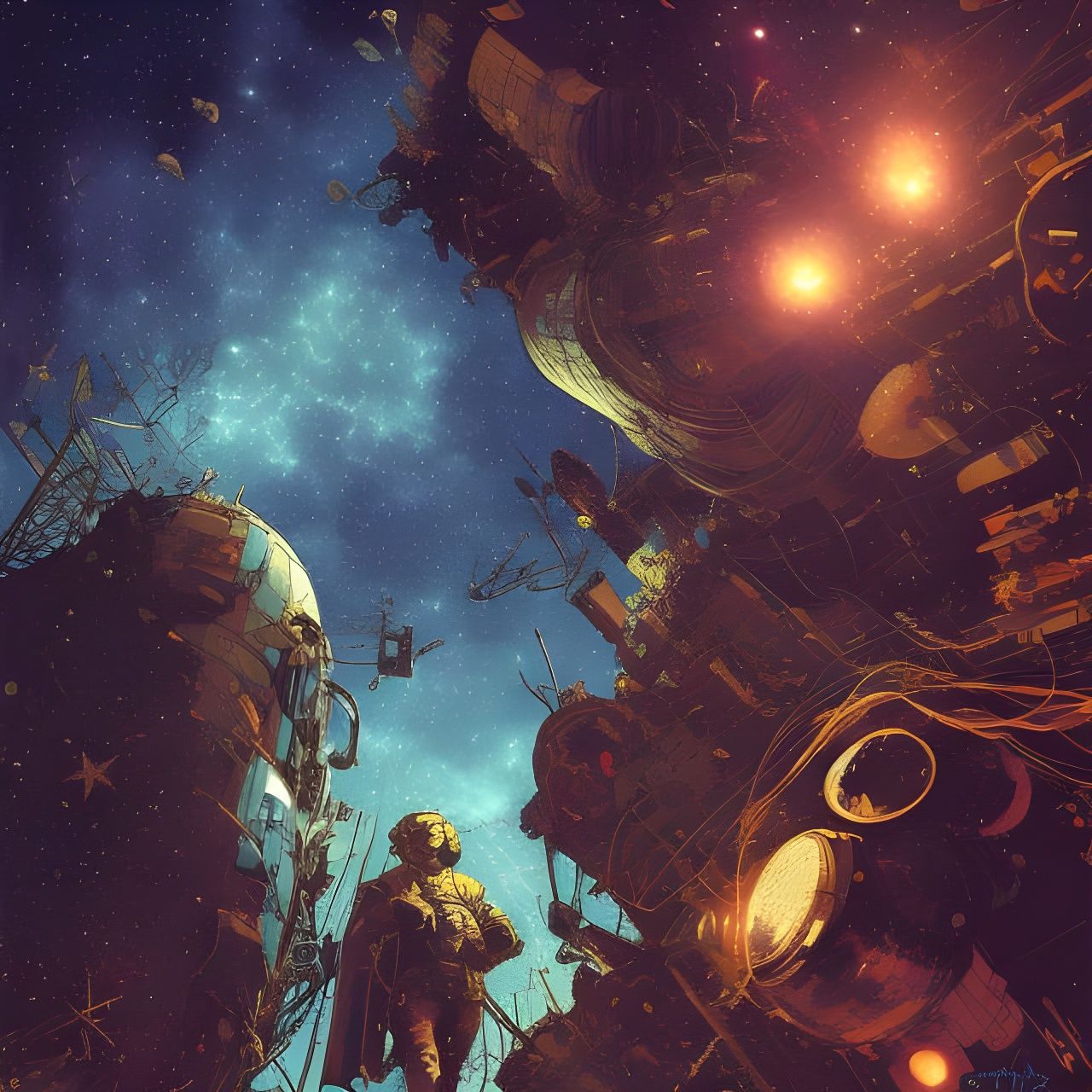 Hyper-Detailed Starry Sky Digital Art Masterpiece