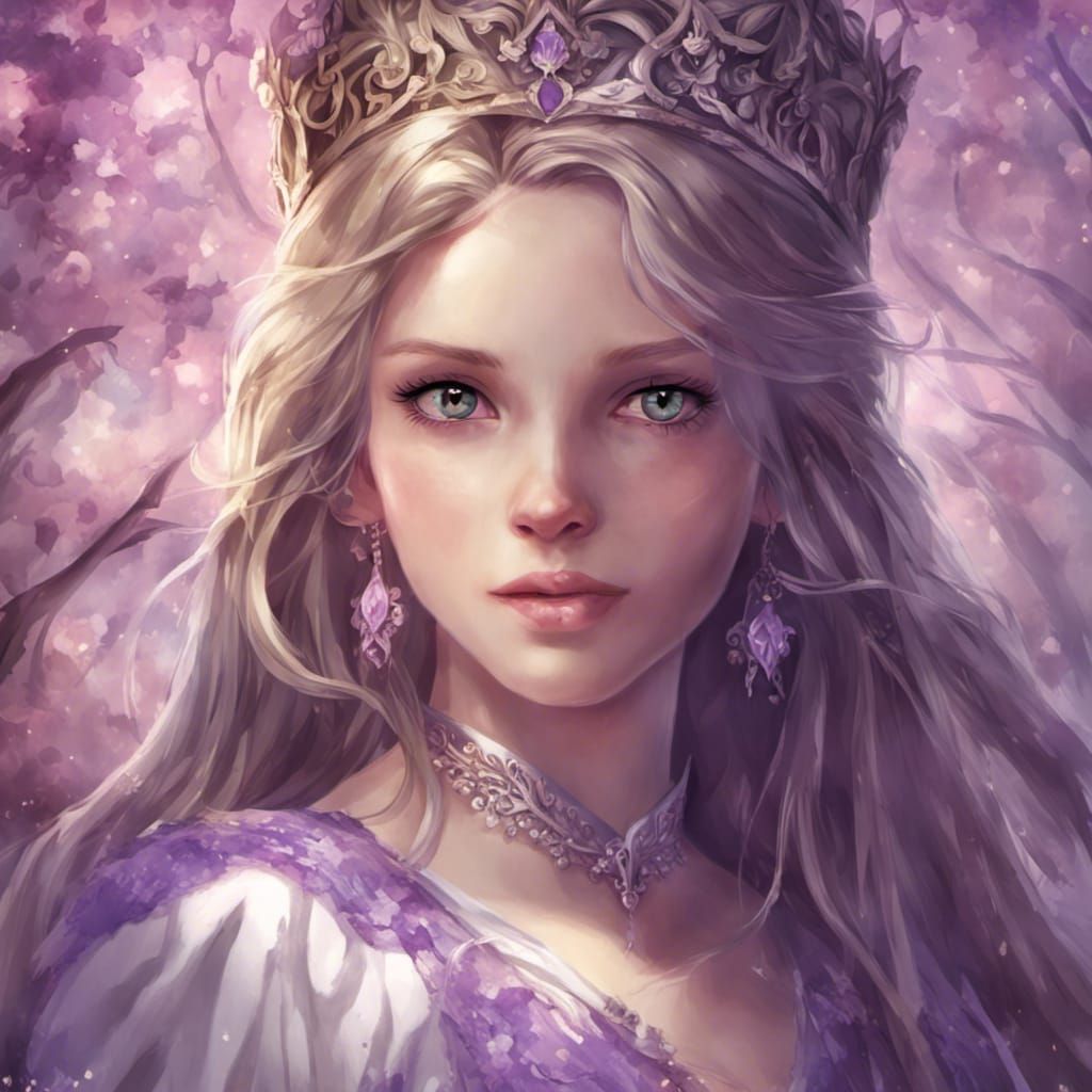 Swan Princess with Violet Eyes