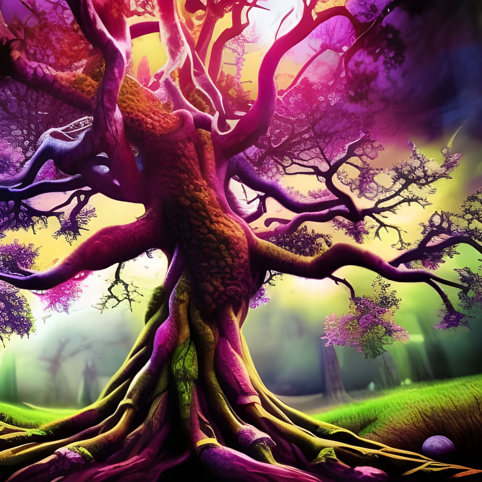 Rainbow Forest: A Hyperrealistic Fantasy Landscape