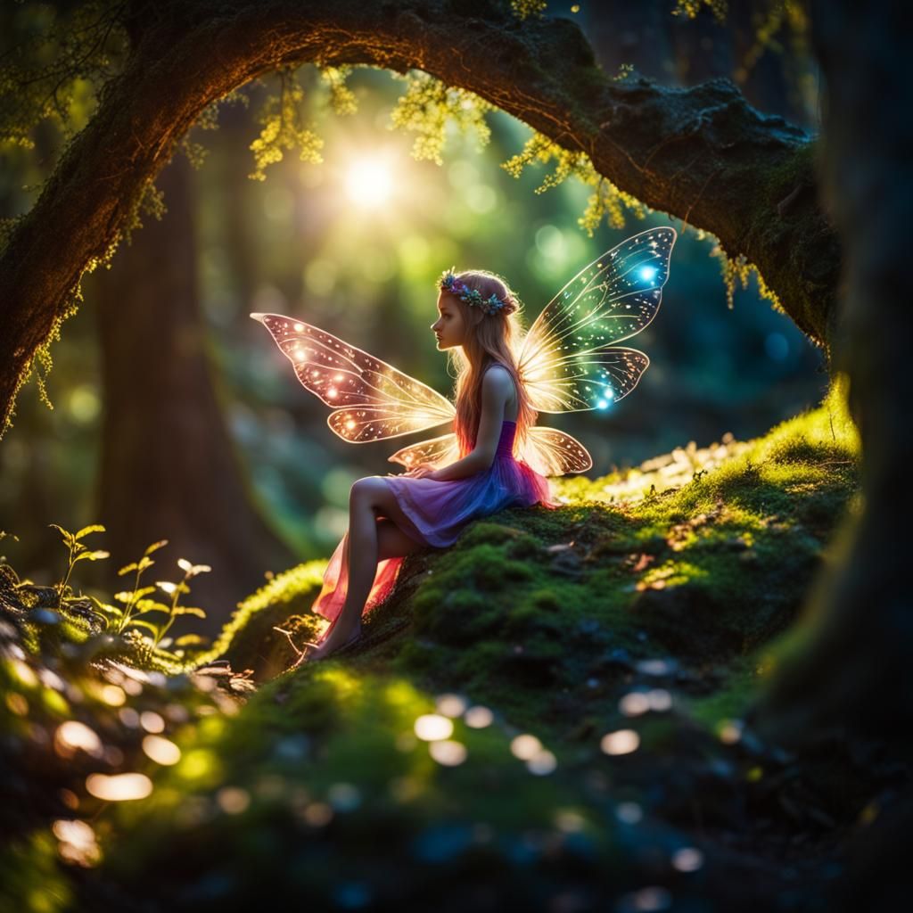 Tiny Fairy in Enchanted Forest Fairy Glen