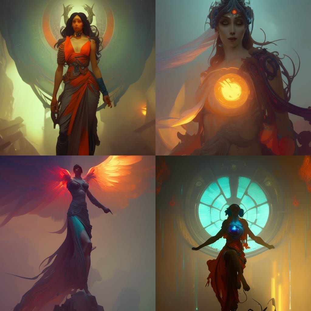 Thanatos Concept Art in Art Nouveau Style