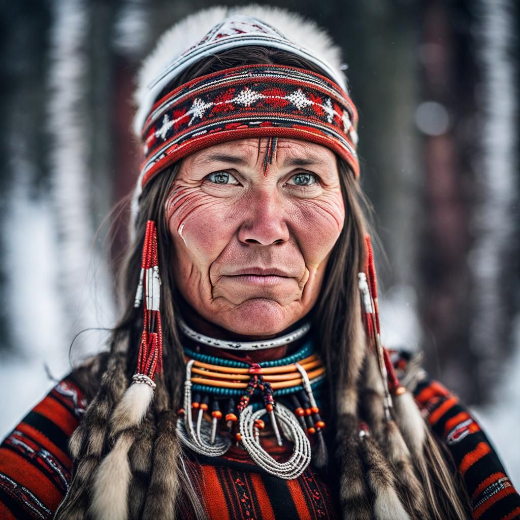Lapland Tribe Woman Portrait