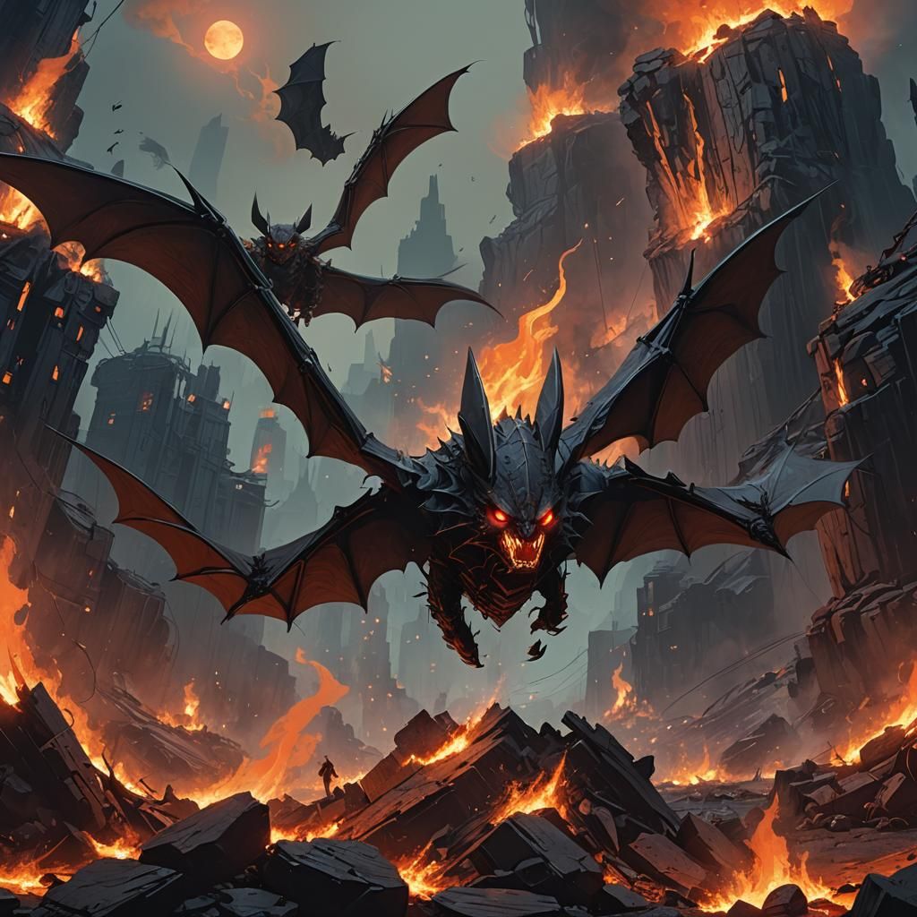 Nightmarish Bat-Winged Demons Soar Through Hellscape
