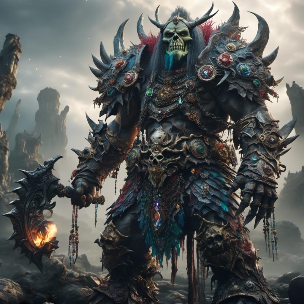 Legendary Orc Sorcerer in Jeweled Armor