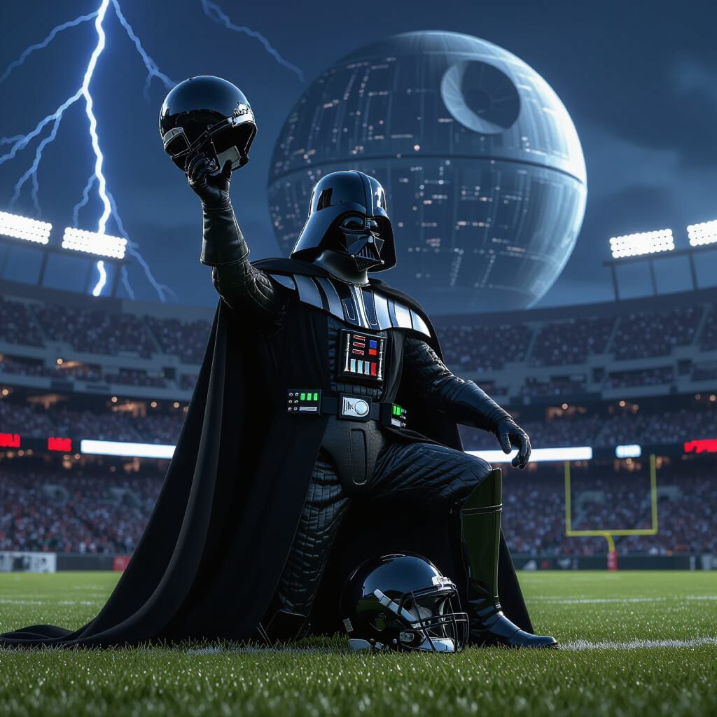 Darth Vader Dominates Football Stadium Under Death Star