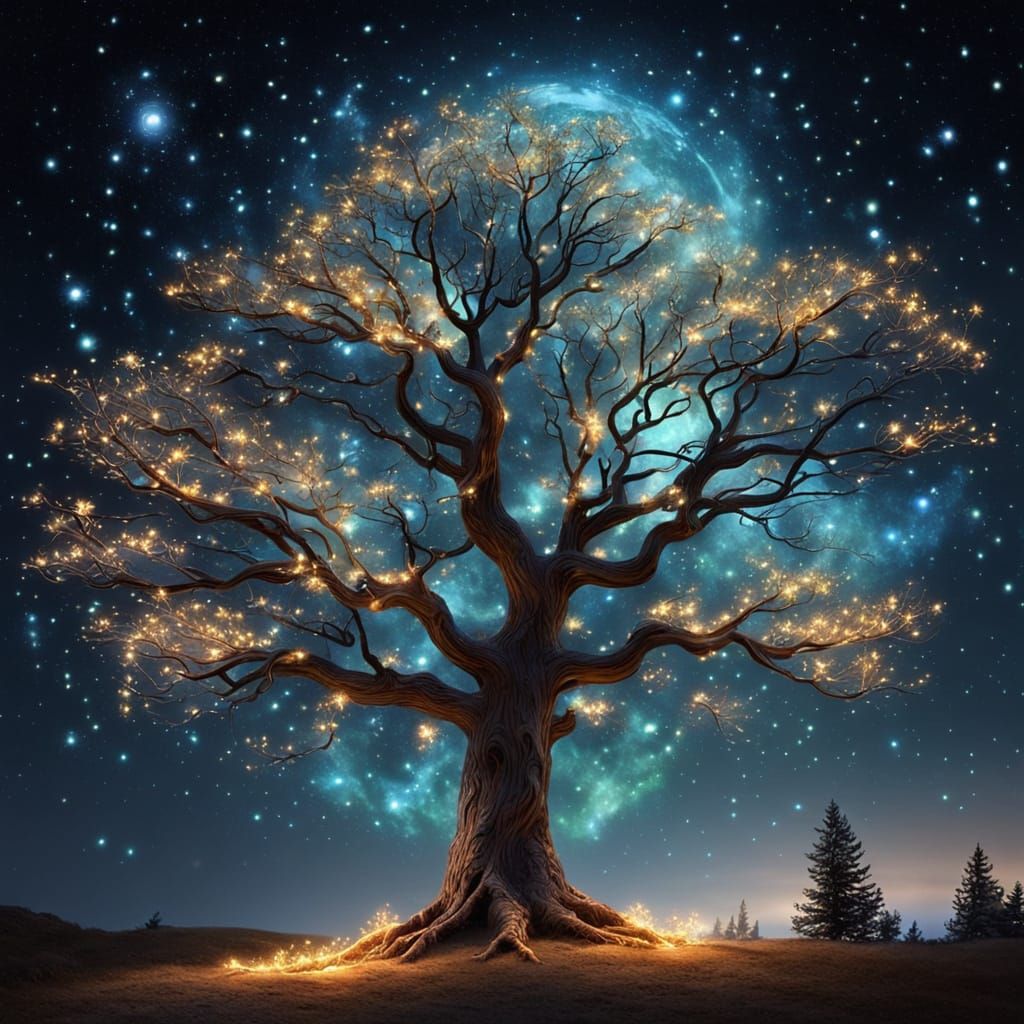Magical Tree Radiates Celestial Beauty
